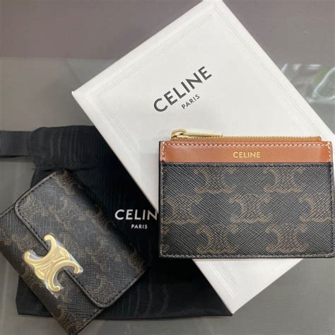 celine triomphe small wallet|Celine triomphe card holder.